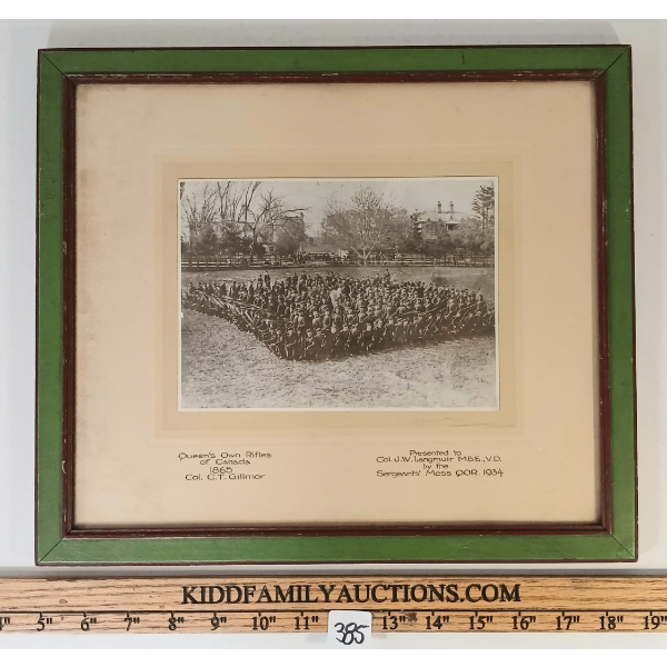 1865 QUEEN'S OWN RIFLES OF CDN - FRAMED PHOTOGRAPH