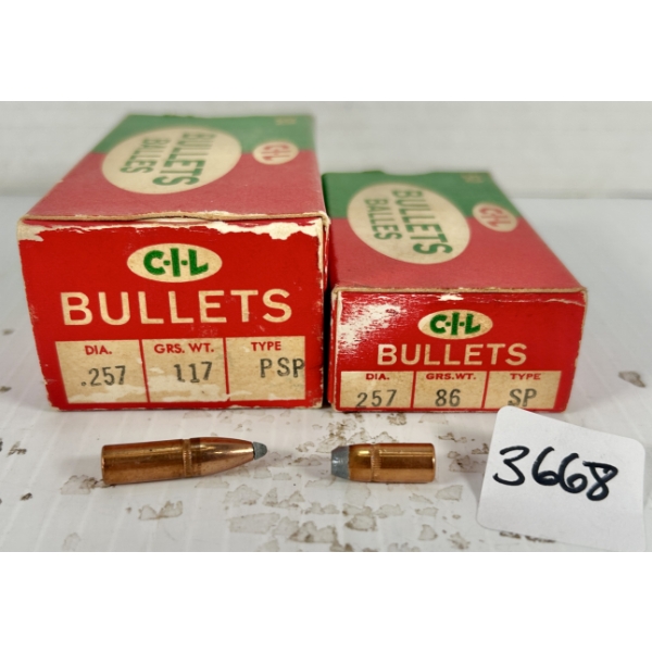 BULLETS: 90X CIL .257 CAL - 117 GR SP & 86 GR SP