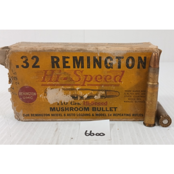 AMMO: 15X REMINGTON UMC .32 REM - 110GR - MUSHROOM