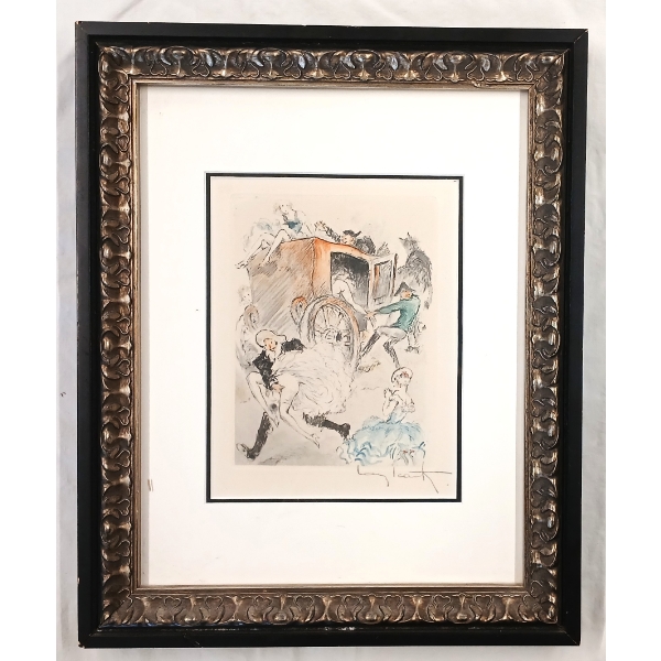 "CARRIAGE FUN" BY LOUIS ICART (1888 - 1950) - FRAMED PRINT