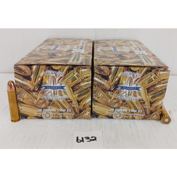 AMMO: 100X AMERICAN AMMUNITION .30 CARBINE - 110GR - C3