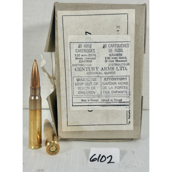 AMMO: 90X FNM 8 MM MAUSER - MILITARY FMJ