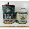 Image 1 : LOT OF 2 - WHITE ROSE MOTOR CANS - 5 GAL & 25 LBS
