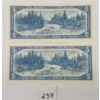 Image 2 : LOT OF 2 - 1954 CDN $5 BANKNOTES