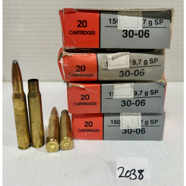 AMMO / BRASS: 56X LIVE & 14X BRASS IGMAN .30-06 SPRG - 150 GR SP
