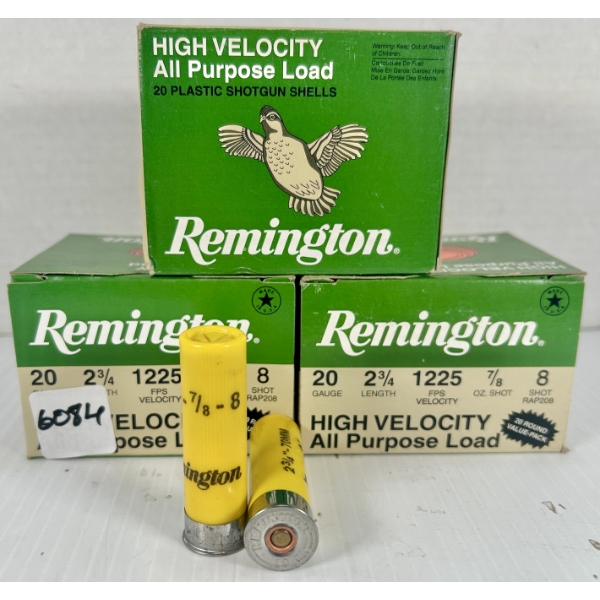 AMMO: 60X REMINGTON 20 GA 2-3/4 IN - #8