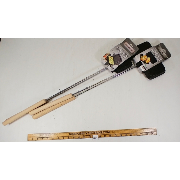 LOT OF 2 - CAMP CHEF SINGLE & DOUBLE SQUARE COOKING IRONS