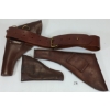 Image 2 : LOT OF 3 - UNMARKED LEATHER HANDGUN HOLSTERS