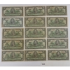 LOT OF 17 - 1937 CDN $1 BANKNOTES
