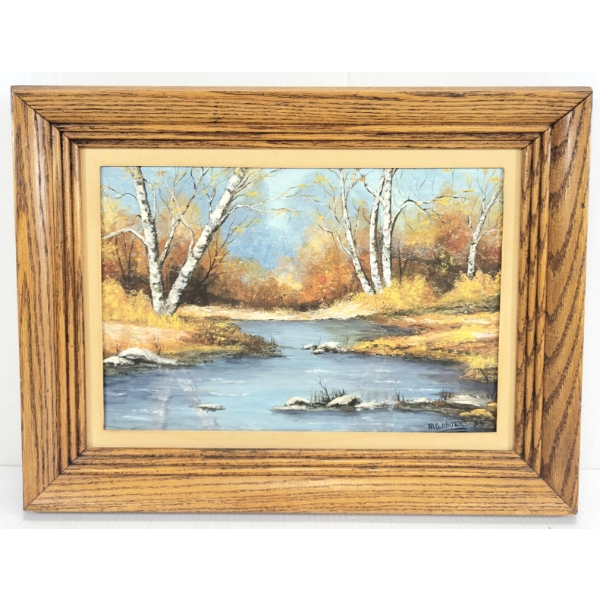 FOREST LANDSCAPE BY MARJORIE G. WATERS (PRS CDN ARTIST) - FRAMED OIL ON CANVAS