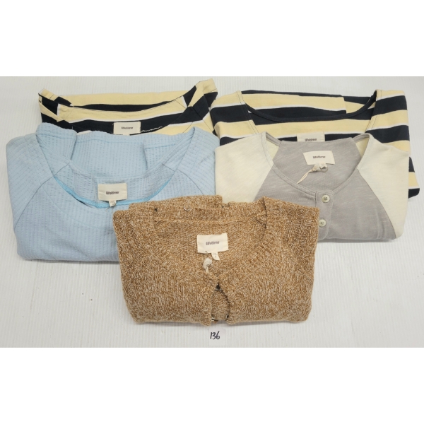 LOT OF 5 - WOMEN'S LIFETIME CARDIGAN & T-SHIRTS - FT MARNIE, HENLEY, V-NECK & RAGLAN STYLES