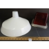 Image 2 : LOT OF 2 - PORCELAIN LIGHT SHADE & RED OVERHEAD LIGHT