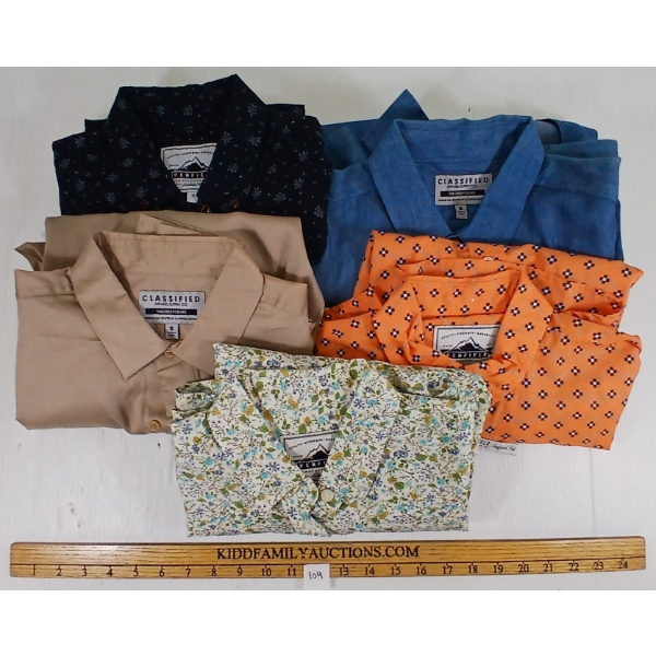 LOT OF 5 - CLASSIFIED & PENFIELD MEN'S SMALL DRESS SHIRTS