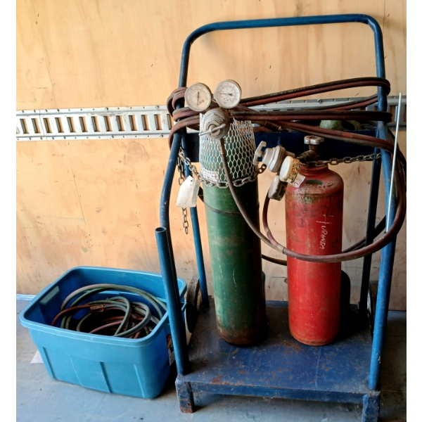 OXY-ACETYLENE WELDING CART W/ ACCESSORIES