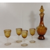 Image 4 : LOT OF 5 - HAND PAINTED BOHEMIAN GLASS DECANTER W/ LIQUEUR GLASSES