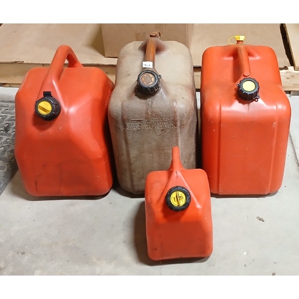 LOT OF 4 - FUEL CANS - INCL 5.3 & 6GAL