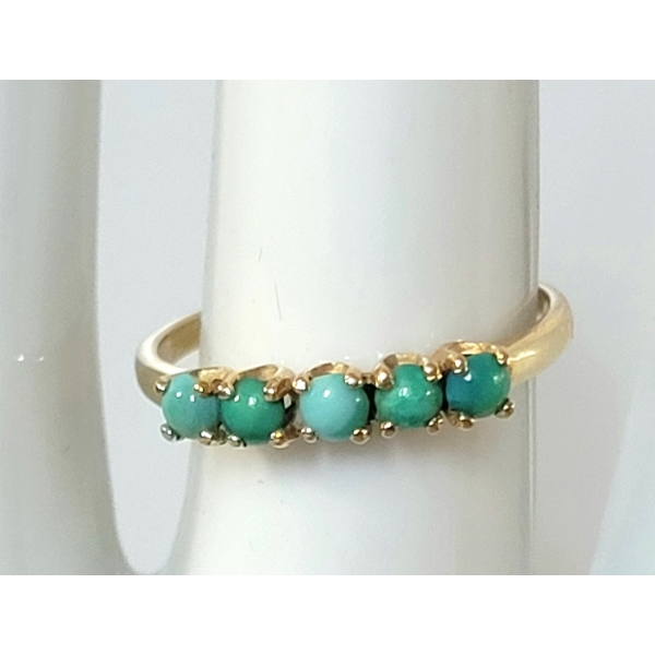 WOMEN'S BEADED & 14K GOLD RING 