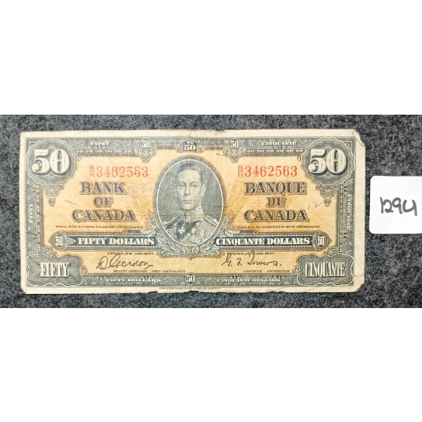 1937 CDN $50 BANKNOTE
