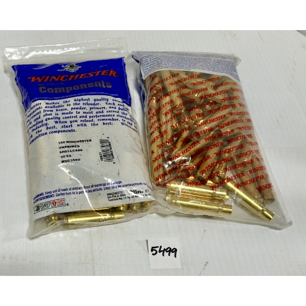 BRASS: 100X WINCHESTER .358 WIN - SEALED BAGS