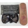 Image 2 : LOT OF 3 - WWII CDN DEACON BROS. LTD HOSPITAL SLIPPERS, BOECKH BRUSH & PILOTS GOGGLES