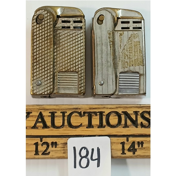 LOT OF 2 - ART DECO REGENS SQUEEZE-ACTION LIGHTERS - CIRCA 1940's