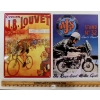 Image 1 : LOT OF 2 - J.B. LOUVET CYCLES & A.J.S. NO. 32 MOTORCYCLE SST SIGNS
