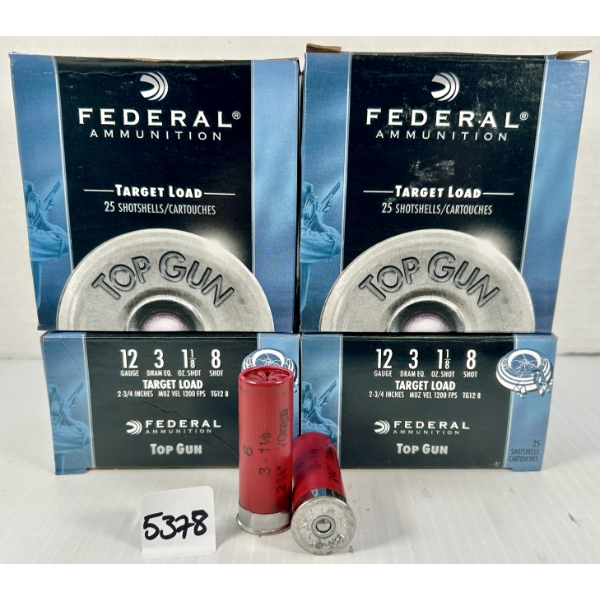 AMMO: 100X FEDERAL 12 GA 2-3/4 IN - #8