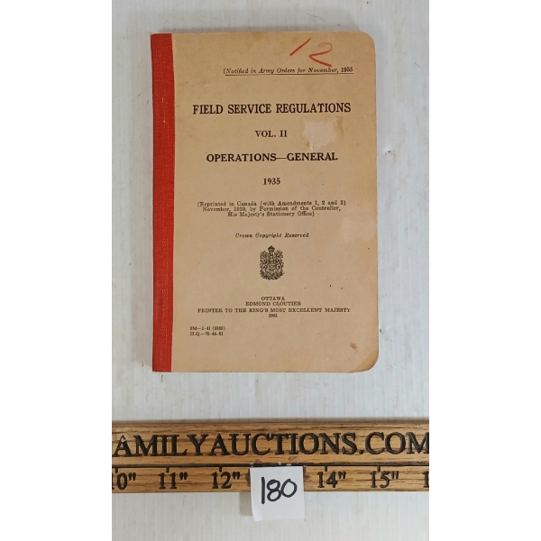 1935 WWII CDN FIELD SERVICE REGULATIONS VOL. II