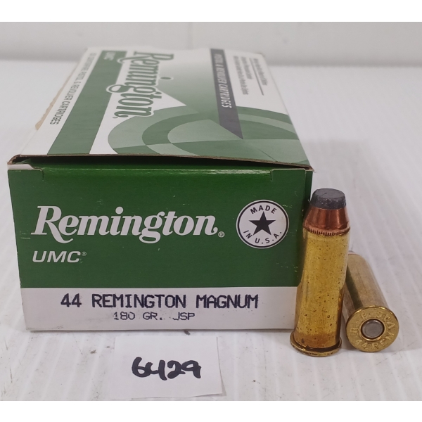 AMMO: APPROX 50X REMINGTON UMC .44 REM MAG - 180GR - JSP