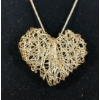 Image 3 : ITALIAN STERLING SILVER NECKLACE W/ SPUN HEART PENDANT 