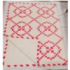 Image 3 : IRISH CHAIN PATTERN COTTON QUILT W/ PRAIRIE POINTS BORDER