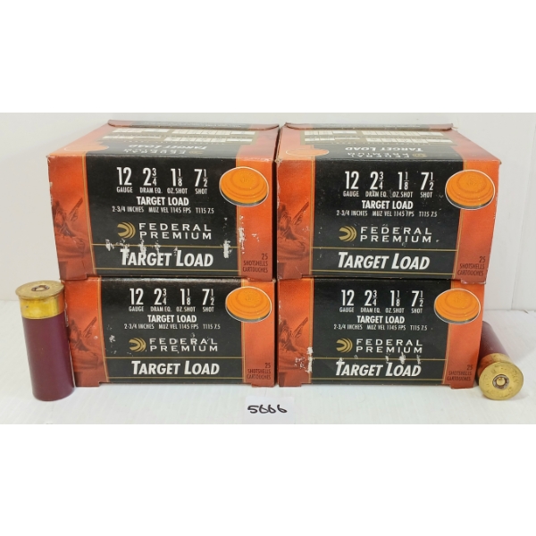 AMMO: 75X FEDERAL 12GA - 2 3/4IN - 7 1/2 SHOT