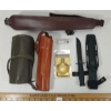 Image 1 : LOT OF 5 - KA-BAR HUNTING KNIFE, BIANCHI LEATHER HOLSTER, ALLEN SLING, ETC