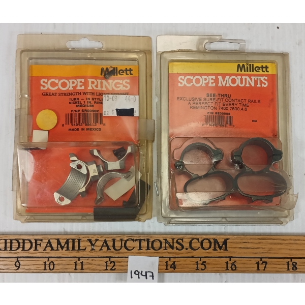 LOT OF 2 - SCOPE RINGS - INCL MILLETT SEE-THRU