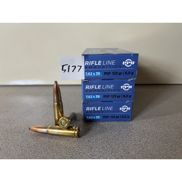 AMMO: 60X PPU 7.62X39 123GR. POINTED SOFT POINT