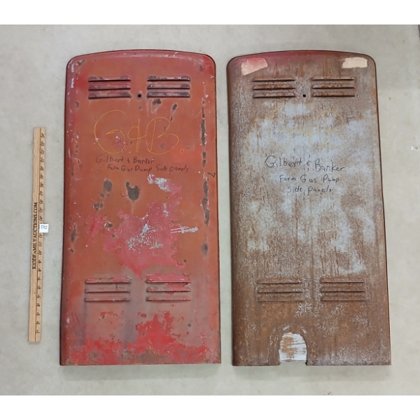 LOT OF 2 - GILBERT & BARKER FARM GAS PUMP SIDE PANELS 