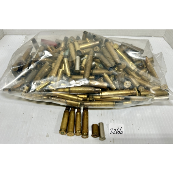 BRASS: BAG LOT - APPROX 200X MIXED RIFLE & HANDGUN BRASS