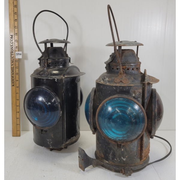 LOT OF 2 - CNR/CPR HLP M RAILROAD SWITCH LANTERNS 