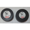 Image 2 : LOT OF 2 - WHA OILERS & RACERS HOCKEY PUCKS
