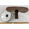 Image 2 : LOT OF 2 - ALUM IMPLEMENT SEAT - PORCELAIN LAMP SHADE
