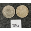 Image 1 : LOT OF 2 - 1937 & 1959 SILVER 50 CENT COINS