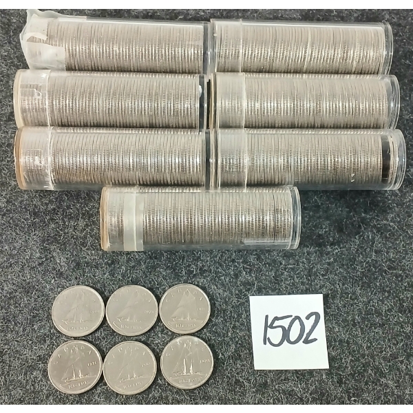 QTY OF 1971-1978 CDN 10 CENT COINS - ROLLED