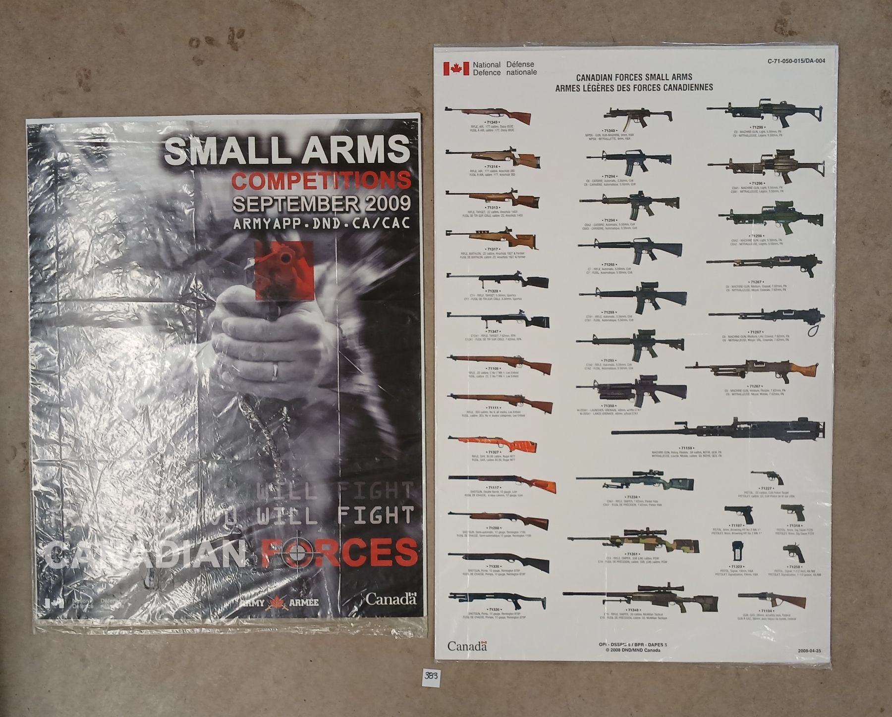 Smail Rasm LOT OF 2 - CDN FORCES SMALL ARMS & SMALL ARMS COMPETITION POSTERS