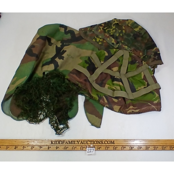 LOT OF 4 - MISC HELMET NET & CAMO COVERS