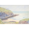 Image 2 : MISTY CLIFFSIDE BY A. THOMAS - FRAMED WATERCOLOUR ON PAPER