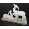 Image 1 : CHARLES LEMANCEAU ANTELOPE COUPLE ART DECO SCULPTURE