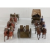 Image 3 : LOT OF 2 - BRITAINS LTD. LEAD HORSES & WAGONS - INCL CANNON