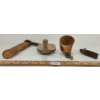Image 5 : LOT OF 4 - PRIMITIVE TOOLS - INCL AXE, CANOE CUP, SAW & LADLE