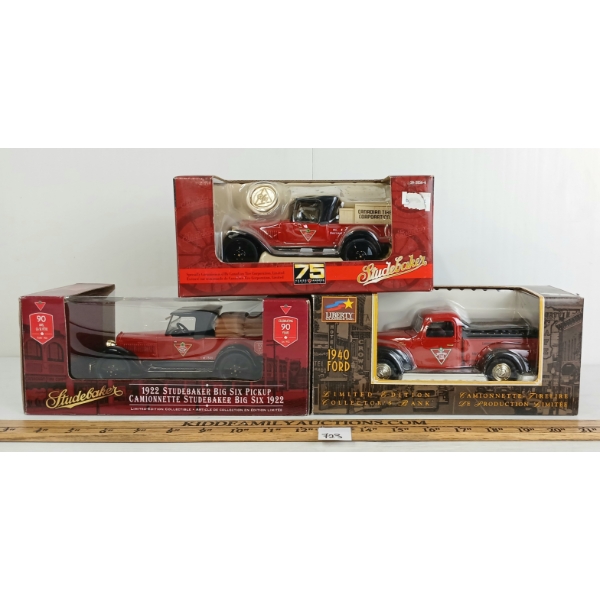 LOT OF 3 - LIBERTY CLASSICS DIECAST CANADIAN TIRE COIN BANKS - INCL '22 STUDEBAKER BIG SIX PICK UP
