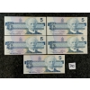 Image 1 : LOT OF 5 - 1986 CDN $5 BANKNOTES 